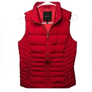 Talbots Vibrant Red Quilted 80% Downfilled Vest